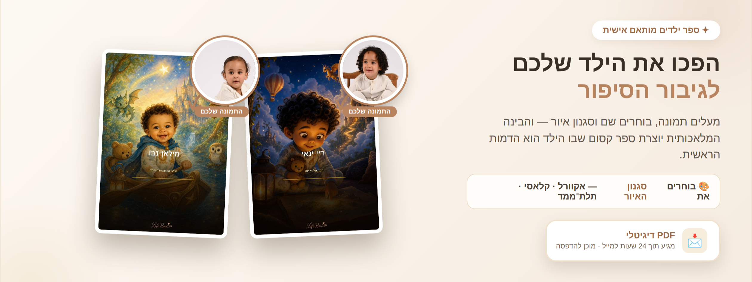ספר ילדים בהתאמה אישית